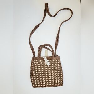 Madewell Small Transport Crossbody Bag Straw Edition Dried Maple Resortwear Boho